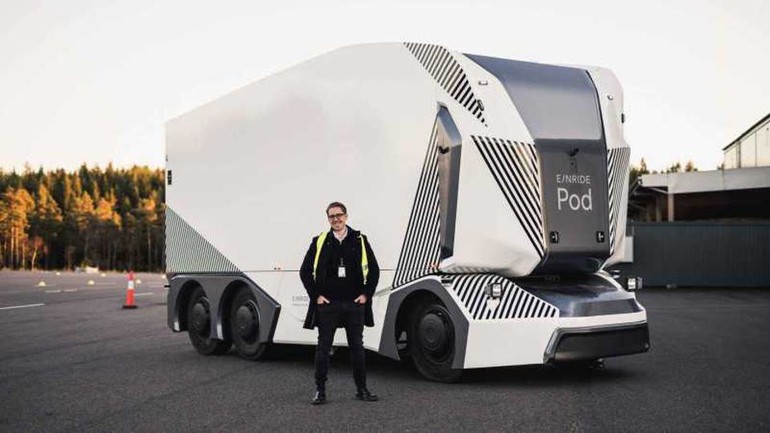 스웨덴 아인라이드가 개발한 전기트럭 팟(Pod)의 모습