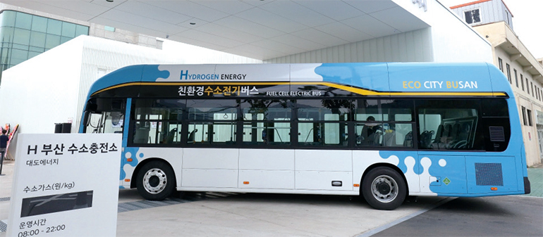 현대차 수소버스의 모습