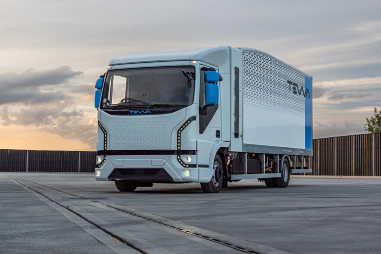 테바가 공개한 HGV 수소 전기트럭 시제품의 모습.
