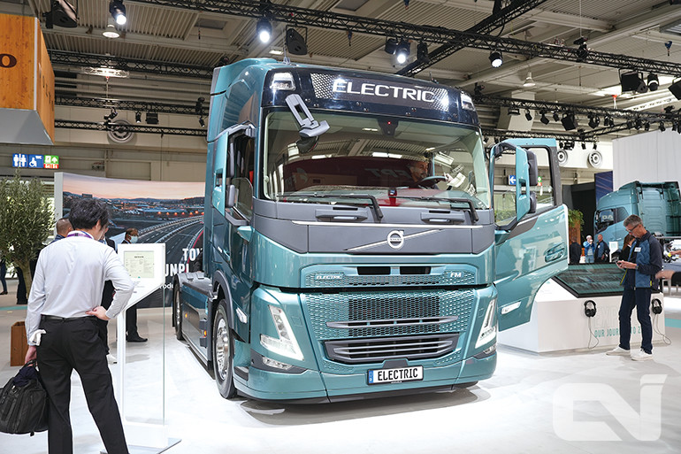 지난 9월 독일 하노버상용차박람회(IAA 2022)에서 선보인 볼보트럭 'FH 일렉트릭'의 모습