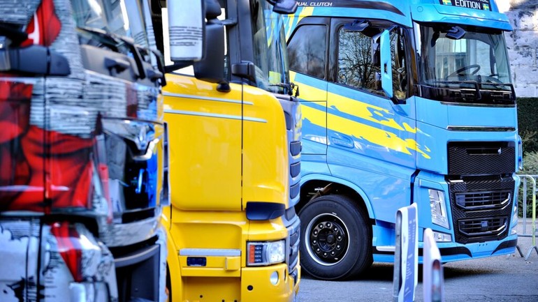 유럽의 대형트럭들.