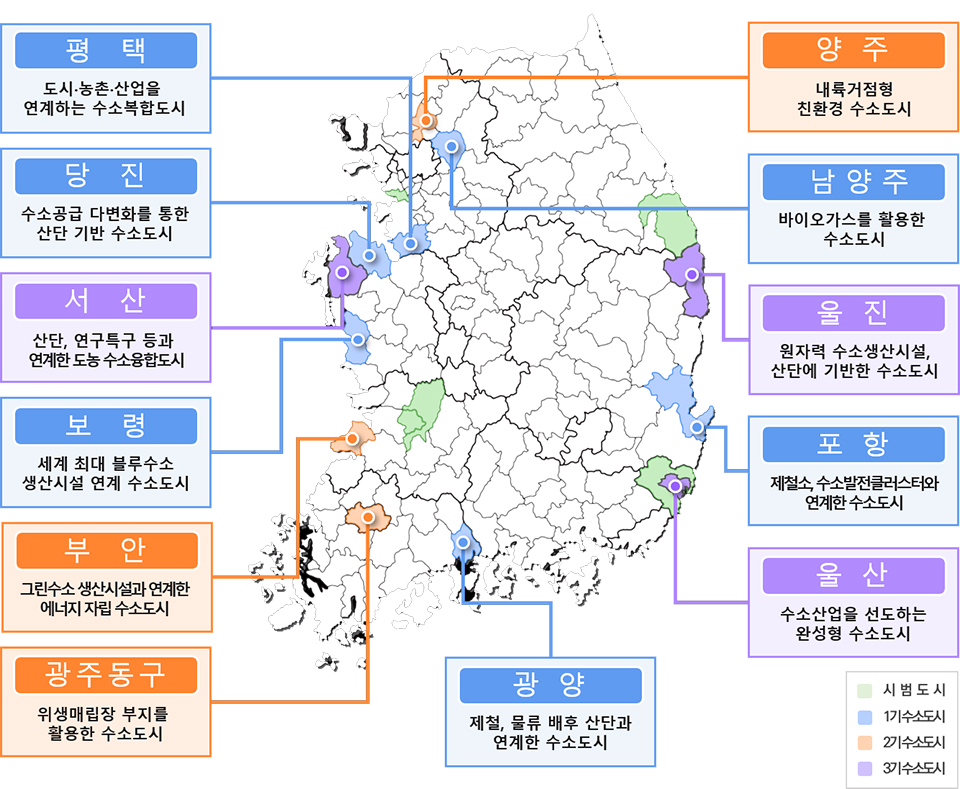 12대 수소도시 조성 추진 현황    (사진 : 국토부)