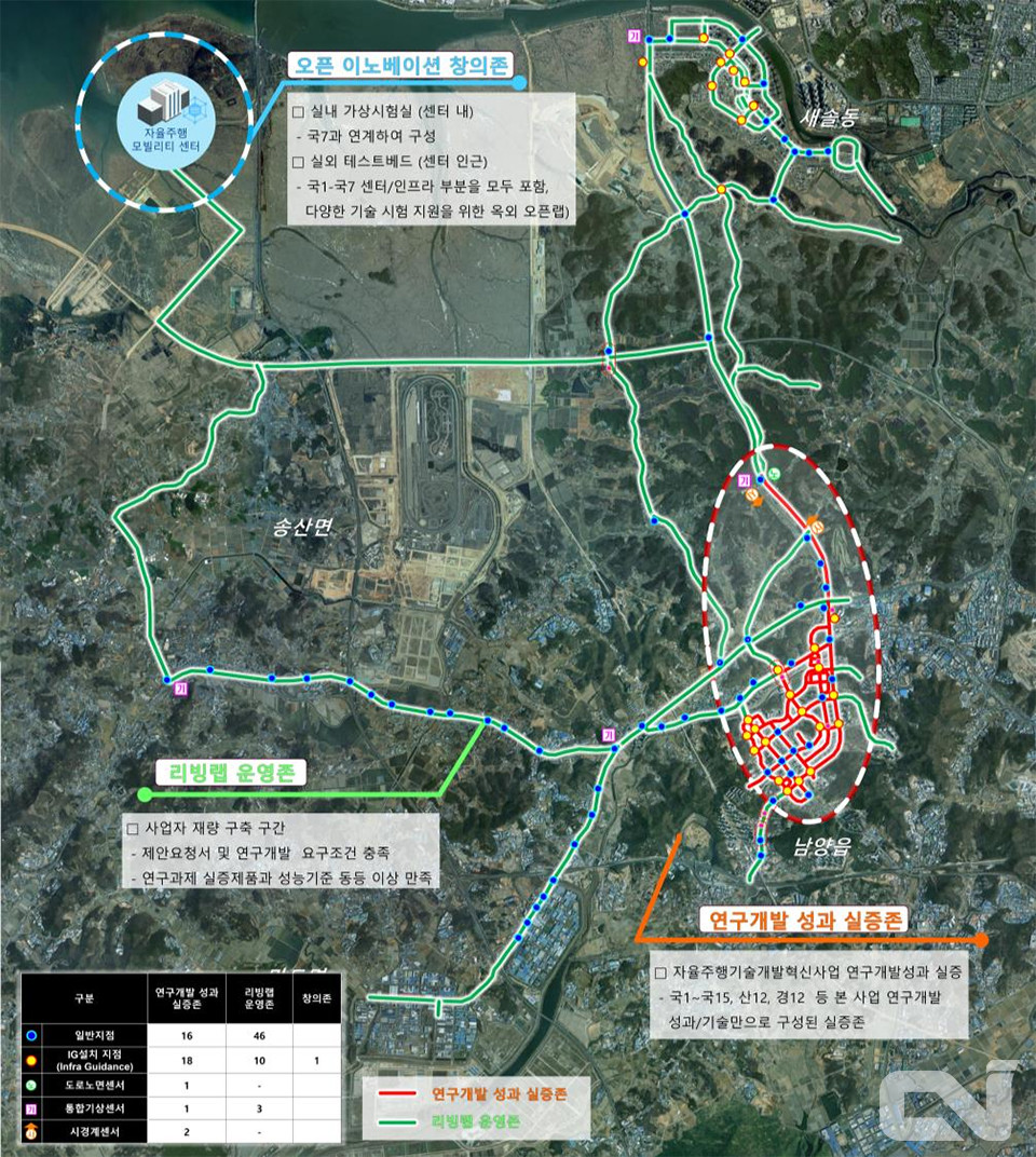 자율주행 리빙랩 사업구간도 (사진 : 국토부)