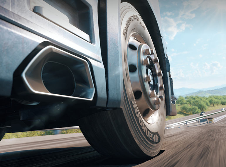 트럭·버스용 타이어 기술인 ‘스마텍’이 적용된 한국타이어 TBX AL51 타이어