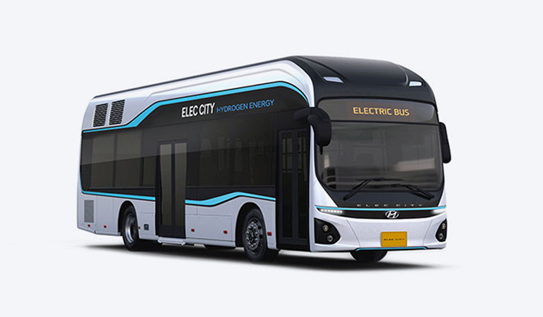 현대자동차의 수소버스 '일렉시티 FCEV'.