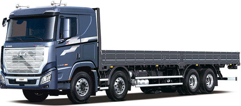 현대자동차의 엑시언트 8x4 카고트럭