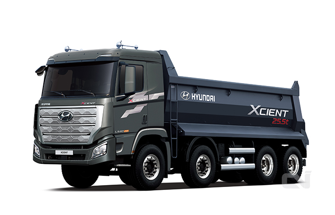 현대차 엑시언트 프로, 25.5톤 8×4 덤프트럭. 
