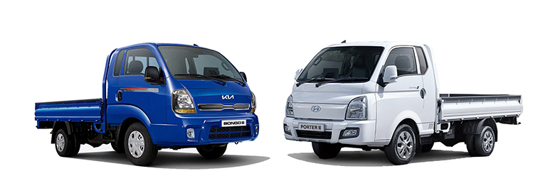 기아 봉고3, 현대자동차 포터2 LPG 1톤 트럭의 모습