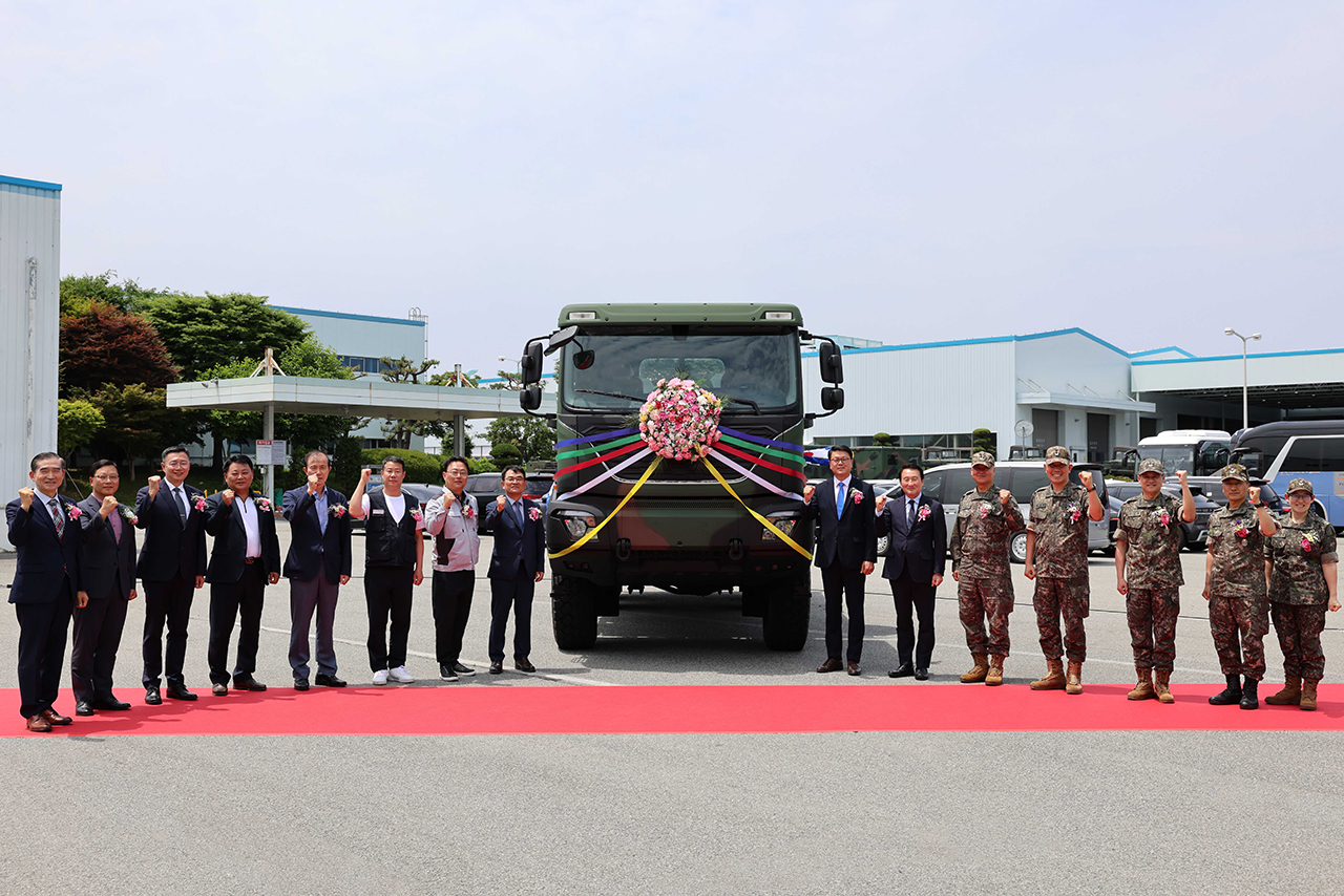 기아 오토랜드 광주 하남공장에서 진행된 차세대 중형표준차 양산 기념식은 오토랜드 및 국방부 관계자들이 참석한 가운데 진행됐다.