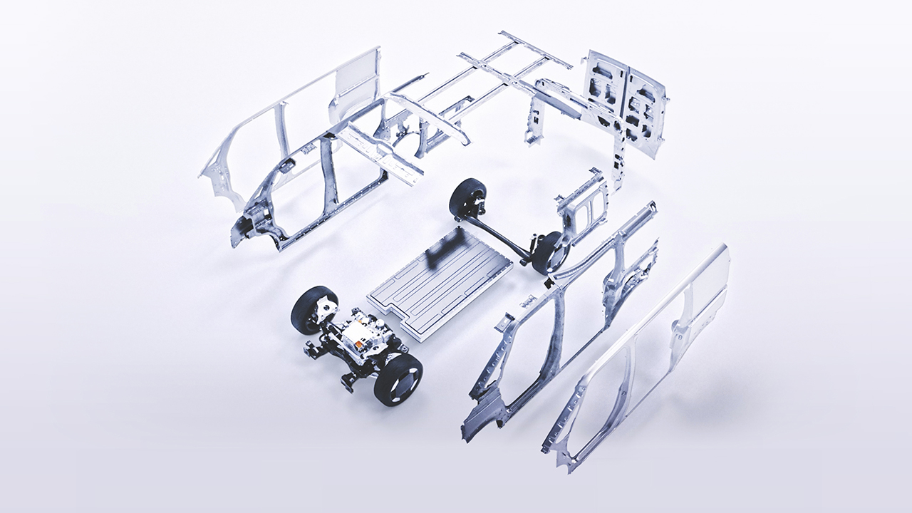 더 뉴 PV5에 적용된 '플렉시블 바디 시스템'의 모습.  