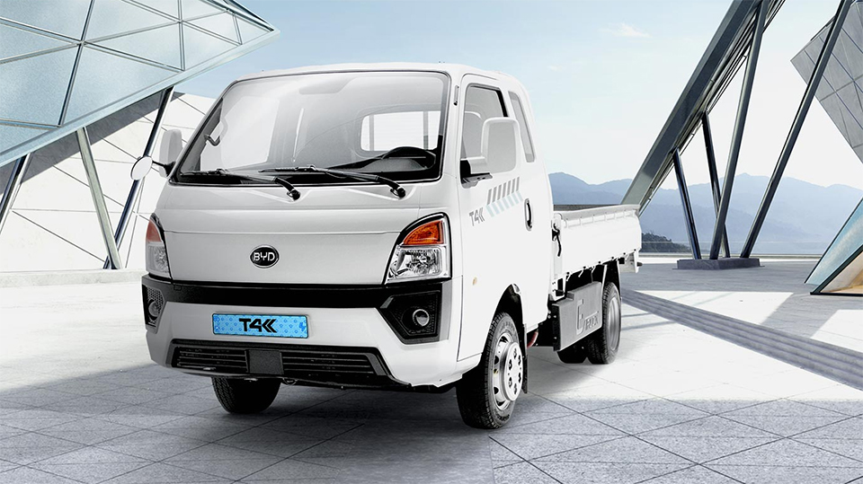 GS글로벌이 수입·판매하는 중국 비야디(BYD)의 1톤 전기트럭 'T4K'의 모습. 